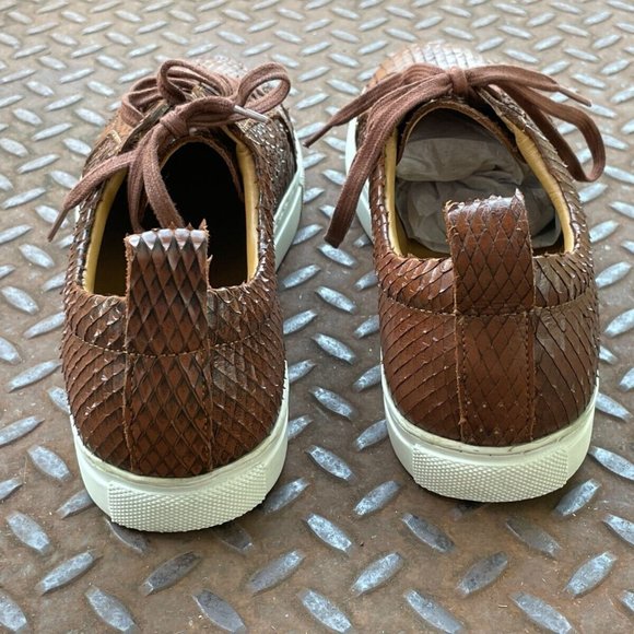 J.Shoes Men Shoes Brown Leather Snake Pattern Upper Lace Up Casual Shoes Size 9 main image 9
